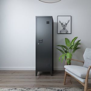 Lockerkast Kurikka metaal 137x38x38 zwart
