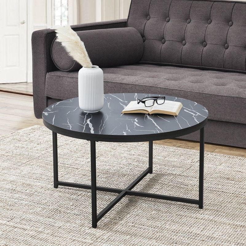 Couchtisch Uppvidinge - 45x80cm - Marmor / Schwarz