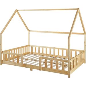 Kinderbed Sisimiut met uitvalbeveiliging 120x200 cm houtkleurig