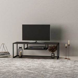[en.casa] TV meubel Isokyrö TV tafel met opbergvak lowboard 120x40x40 cm metaal dressoir zwart mat