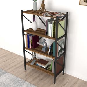 Boekenkast schap Vanylven 121x66x34 cm walnootkleurig