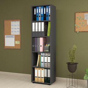 Boekenkast schap Vara 178x49x30 cm antraciet