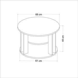 Salontafel Hammel 44xØ68 cm Eiken en antraciet