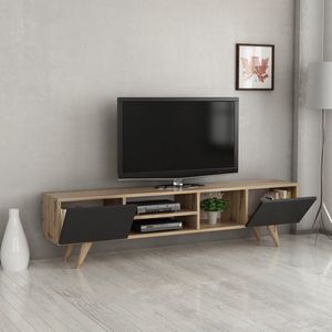 TV meubel Assens 160x31x40 cm Eiken en zwart