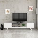 TV meubel Assens 160x31x40 cm wit en walnootkleurig