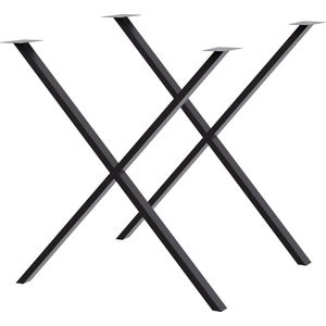 [en.casa] Stalen onderstel Høng set van 2 X tafelpoot 70x65 cm zwart mat