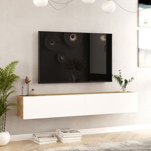 Tv-meubel Lapinlahti 180x31,5x29,5cm houtkleurig en wit