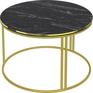 Couchtisch Aulum 50 x 70 cm Marmor, schwarz / Gold