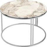 Couchtisch Aulum - 50x70cm - Marmor, weiß / Silber