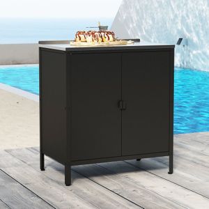 Kast Bolognano voor buiten 92x80x50 cm zwart mat