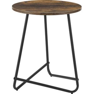 Bijzettafel Juelsminde rond 55xØ45 cm houtkleurig en zwart