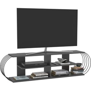 TV meubel Robertsfors 160x31x42 cm antraciet en zwart