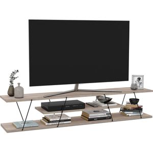 [en.casa] TV meubel Säffle 160x33x30 cm eiken en zwart