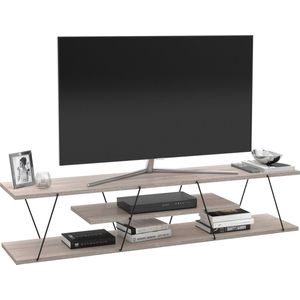 TV meubel Säffle 143x33x30 cm eiken en zwart