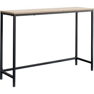 Console tafel Kronoby 80x100x30 cm zwart mat en eikenkleurig