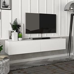 Tv-meubel Toivakka zwevend 135x31x25 cm wit