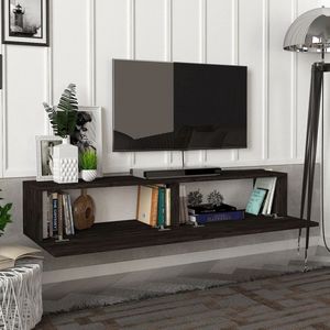 [en.casa] Tv-meubel Toivakka zwevend 135x31x25 cm eiken zwart