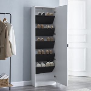 Feel Furniture – Schoenenkast met spiegel – 5 Laden – Zwart – Feel Furniture