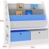 Kinderregal Neda Koala-Motiv Weiß/Grau/Blau