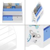 Kinderregal Neda Koala-Motiv Weiß/Grau/Blau