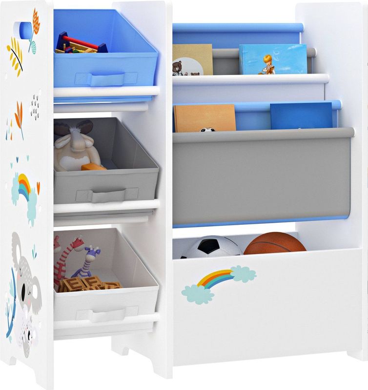 Kinderregal Vimianzo Koala-Motiv Weiß / Grau / Blau