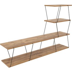 [en.casa] TV meubel Båtsfjord TV tafel met 4 planken 150x30x93 cm lowboard metalen frame houtkleurig