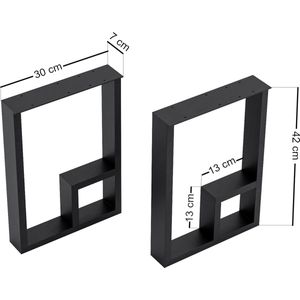 [en.casa] Stalen onderstel Kauhava set van 2 tafelpoot 42x30x7 cm zwart