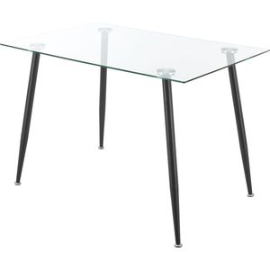 Glazen tafel Hyrynsalmi 75x110x70 cm zwart en transparant
