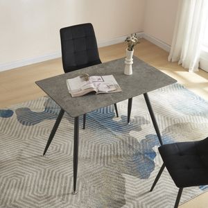 Eettafel Fitjar 100x60x75 cm betonkleurig en zwart