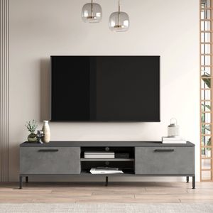 [en.casa] TV-meubel Lempäälä 39x160x35 cm betonkleurig en antraciet