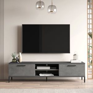 TV-meubel Lempäälä 39x160x35 cm betonkleurig en antraciet