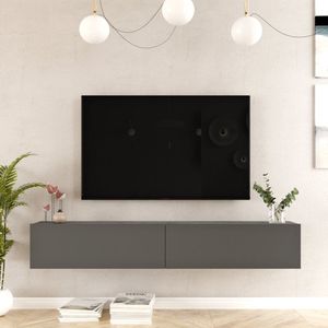 Tv-meubel Lapinlahti 180x31,5x29,5cm betonkleurig en antraciet