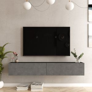 Tv-meubel Lapinlahti 180x31,5x29,5cm zwart en betonkleurig