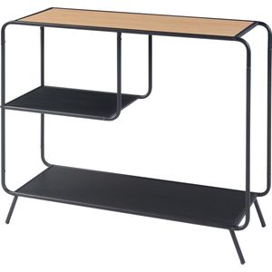 [en.casa] Console tafel Krødsherad 83x102x36 cm zwart en eikenkleurig