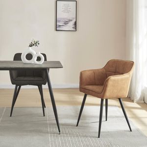 [en.casa] Fauteuil Birmingham 79x56x53,5 cm bruin en zwart