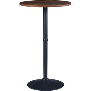 Bartafel Vantaa rond 100xØ60 cm zwart en walnootkleurig