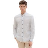 TOM TAILOR - Overhemd - Antraciet/Wit - Regular Fit - Lange Mouw