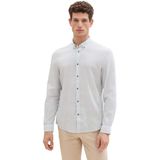 TOM TAILOR - Overhemd - Antraciet/Wit - Regular Fit - Lange Mouw