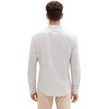 TOM TAILOR - Overhemd - Antraciet/Wit - Regular Fit - Lange Mouw