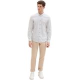 TOM TAILOR - Overhemd - Antraciet/Wit - Regular Fit - Lange Mouw