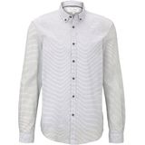 TOM TAILOR - Overhemd - Antraciet/Wit - Regular Fit - Lange Mouw