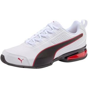PUMA Unisex Leader VT SL Road Running Shoes, Puma White-Puma Black-Flame Scarlet, 45 EU