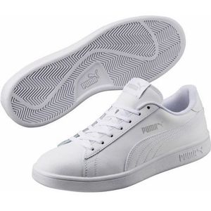 PUMA Unisex Puma Smash v2 L Sneakers, Puma White-Puma White, 38.5 EU