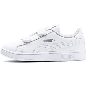 PUMA Unisex Baby Puma Smash v2 L V Inf Sneakers, Puma White-Puma White, 26 EU