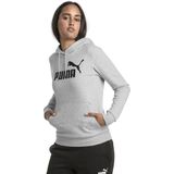 PUMA ESS Logo Hoody FL Trui Dames - Light Gray Heather