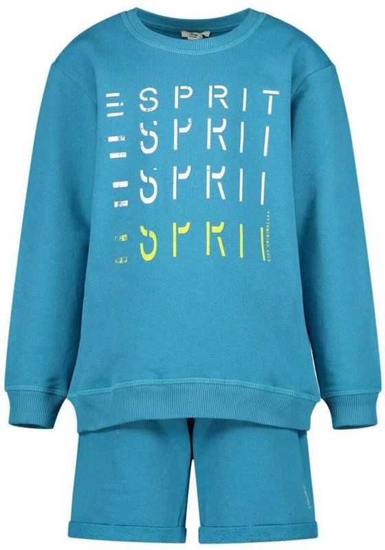 Esprit - Kledingset - Blauw - Sweater T-shirt Korte Broek - Katoen