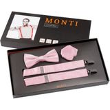 MONTI Hosenträger, (Set, 3 St.), veredelt mit Kunstlederapplikation am Rücken, Minimal-Muster