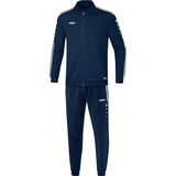 Trainingspak - Glanzend Polyester - Rits en Ripp Afwerking - Zwart