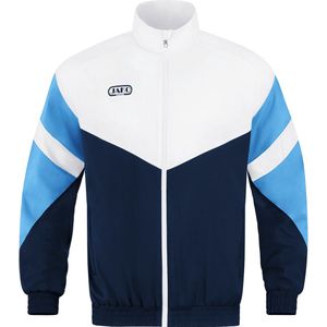 JAKO - Casual Jasje Retro, Uniseks-Volwassene, Marineblauw/Wit/Hemelsblauw, S