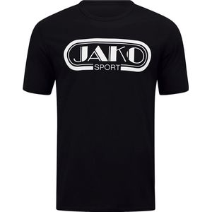 Jako - Retro T-Shirt - Zwart - 100% Biokatoen